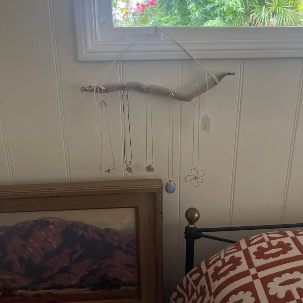 Driftwood Necklace Holder 5 Hooks Jewelry Organizer Laguna Beach ☀️